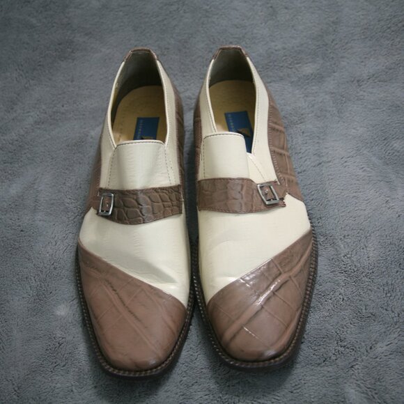 Georgio Brutini Men's Vintage Loafer Shoes, Size 13, Tan/Cream - Picture 1 of 4